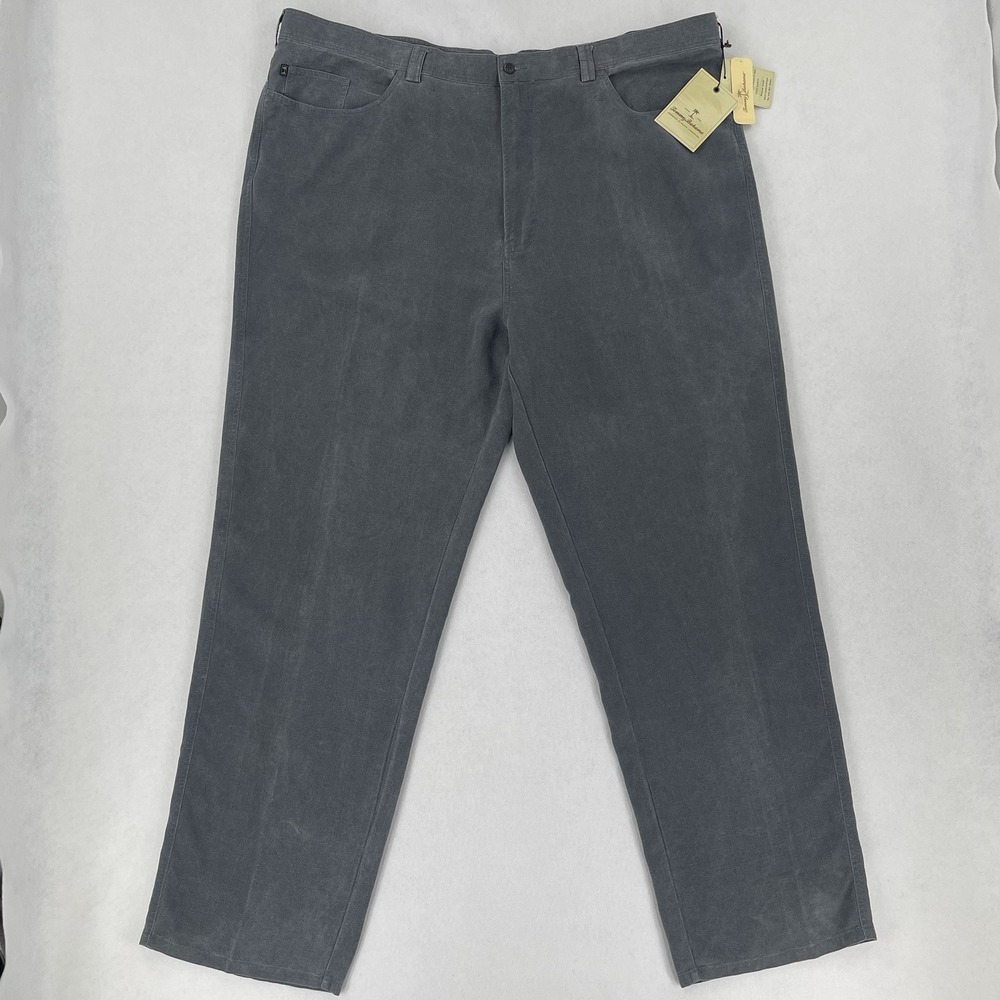 Tommy Bahama Pants Mens 48R Gray Linen Silk Blend Lightweight Vacation Chino